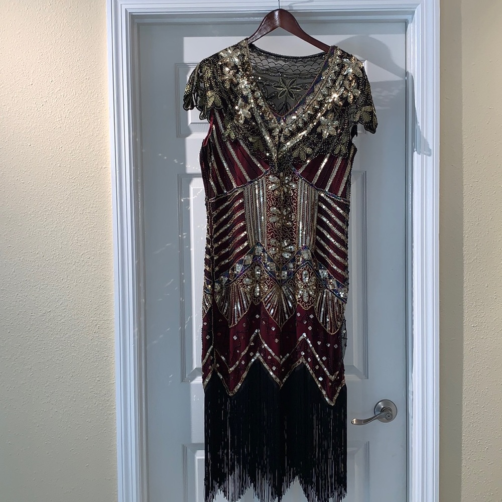 Halloween 1920’s Flapper Dress costume w/shoulder cover up